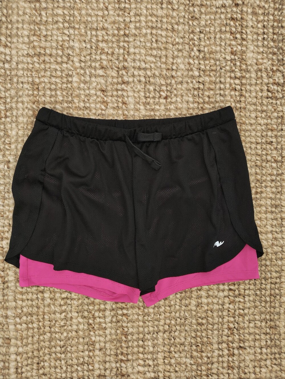Athletic Works Black and Pink Girls' Athletic Shorts